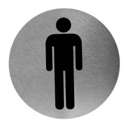 Mediclinics pictogram man zelfklevend rond RVS PS0003CS