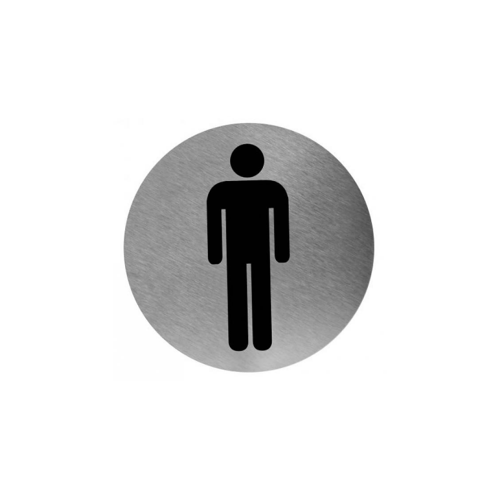 Mediclinics pictogram man zelfklevend rond RVS PS0003CS