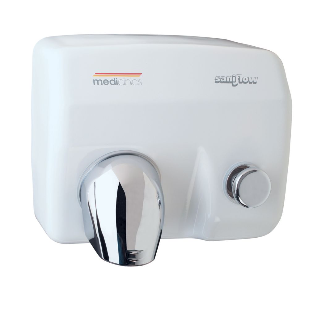 Mediclinics handendroger Saniflow drukknop E88