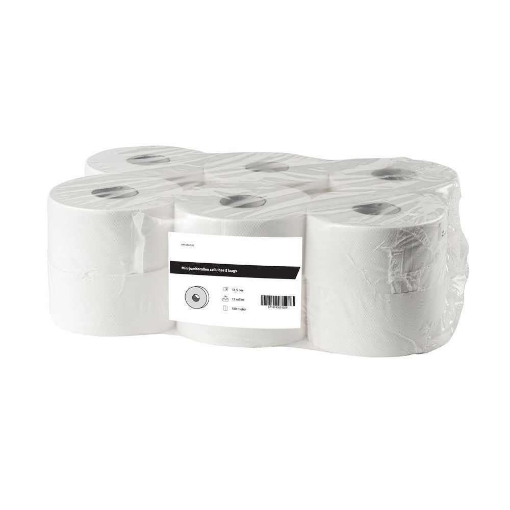 Toiletpapier Mini Jumbo cellulose 2 laags - 12 rollen